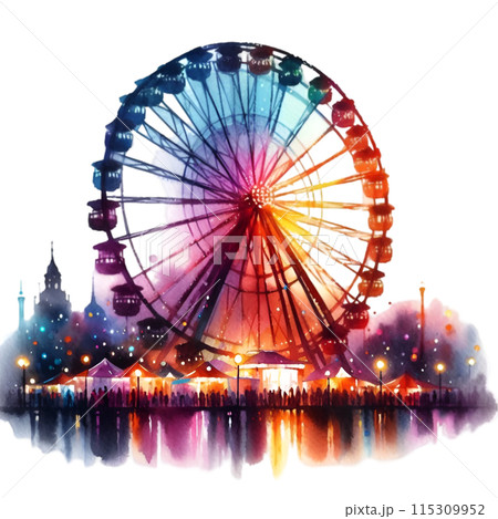 ferris wheel at night 115309952