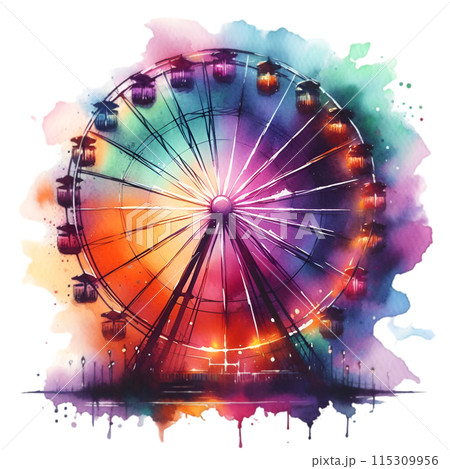 ferris wheel at night 115309956