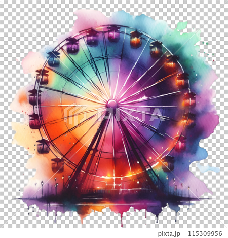 ferris wheel at night 115309956