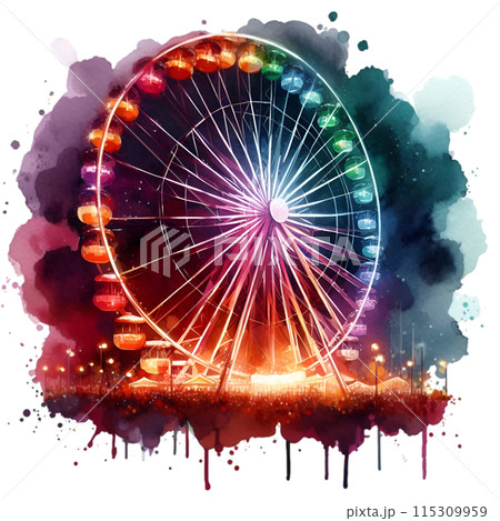 ferris wheel at night 115309959