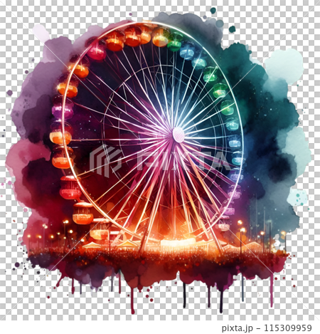 ferris wheel at night 115309959