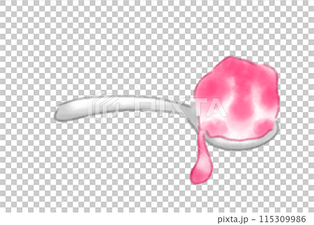 Shaved ice eaten with a spoon Shaved ice eaten with a spoon 115309986