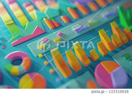 Dynamic Financial Data Delight - Playful 3D...のイラスト素材 [115310026] - PIXTA