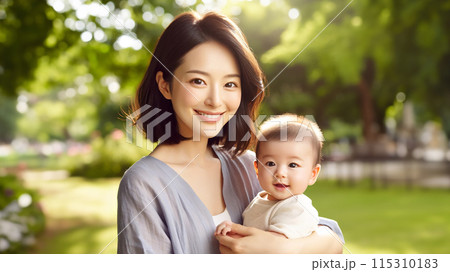 赤ちゃんと母　日本人 115310183