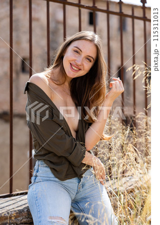 Sexy sensual blonde woman, beautiful girl. Romantic woman portrait Sexy sensual blonde woman, beautiful girl. Romantic woman portrait 115311013