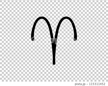 シンプルな牡羊座の星座マークイラスト素材 115311452
