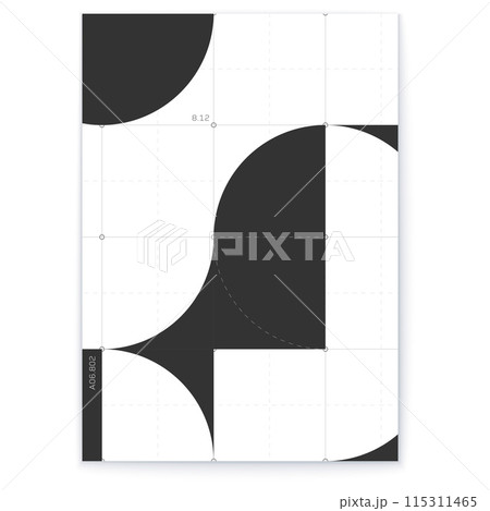 Abstract Data Patterns in Black and White - Futuristic aesthetics. 115311465