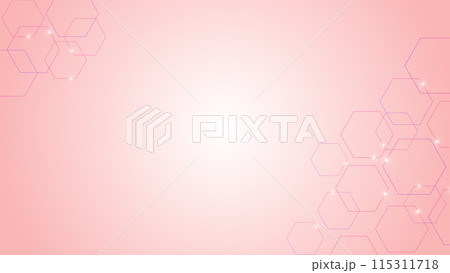 六角形の抽象的なイラスト　両サイドバージョン 115311718