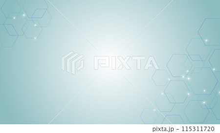 六角形の抽象的なイラスト　両サイドバージョン 115311720