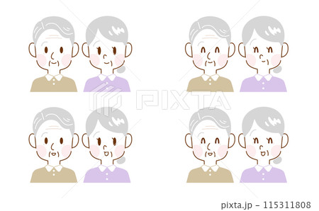ご老人の夫妻のイラスト 115311808