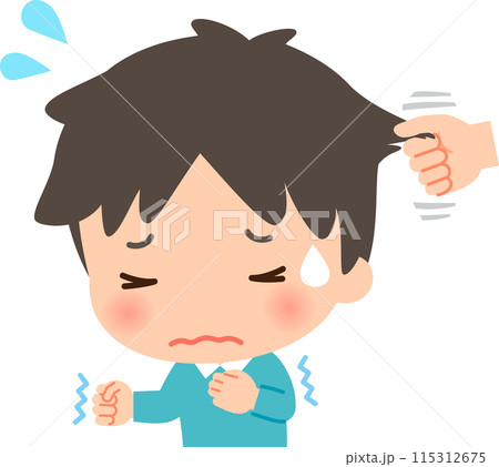 後ろ髪を引かれている男性 後ろ髪を引かれている男性 115312675