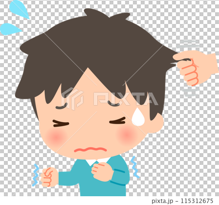 後ろ髪を引かれている男性 後ろ髪を引かれている男性 115312675