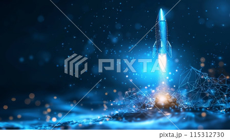 Abstract rocket on technology background....のイラスト素材 [115312730] - PIXTA