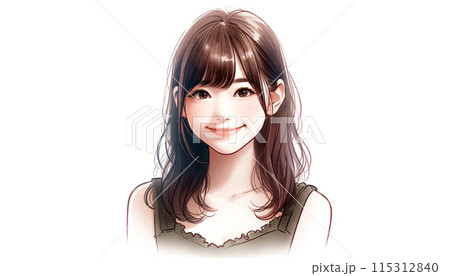 笑顔の女性のイラスト素材 [115312840] - PIXTA