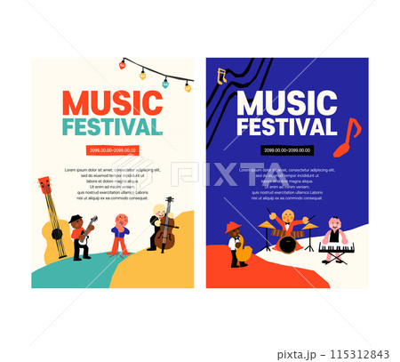 Music festival poster vector illustration 115312843