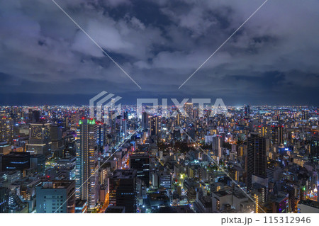 コンラッド大阪から眺める大阪の夜景 コンラッド大阪から眺める大阪の夜景 115312946