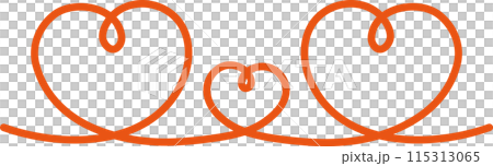 親子のようなシンプルな赤いハートのラインフレーム 115313065
