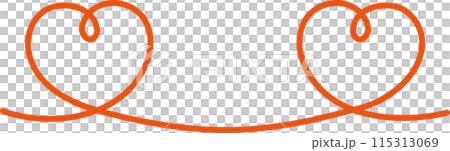シンプルな赤いハートのラインフレーム 115313069
