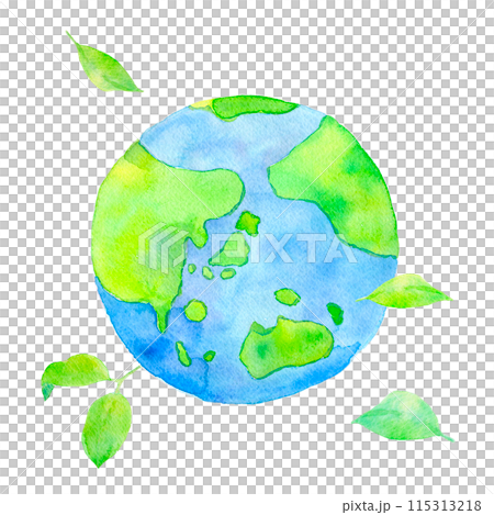Earth watercolor illustration 115313218