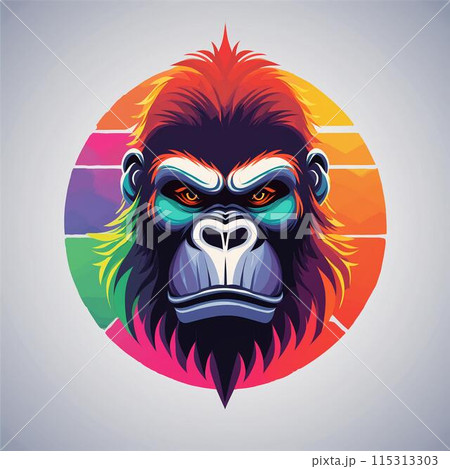ゴリラのイラストロゴ【素材】 ゴリラのイラストロゴ【素材】 115313303