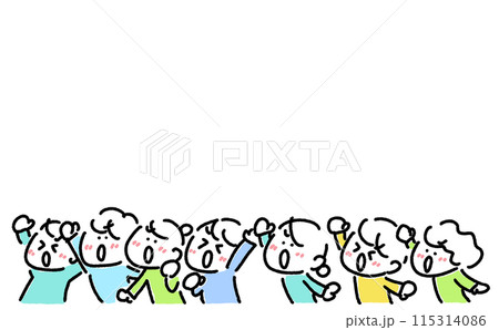 拳を上げて抗議する人々 叫ぶ 怒り 抗議デモ 反対運動 訴え シンプルな線画イラスト 拳を上げて抗議する人々 叫ぶ 怒り 抗議デモ 反対運動 訴え シンプルな線画イラスト 115314086
