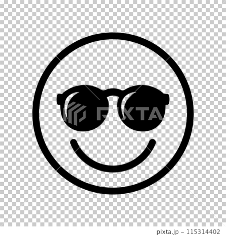 Sunglasses smile icon 115314402
