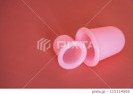 Pink silicone vacuum cups for anti-cellulite massage Pink silicone vacuum cups for anti-cellulite massage 115314950