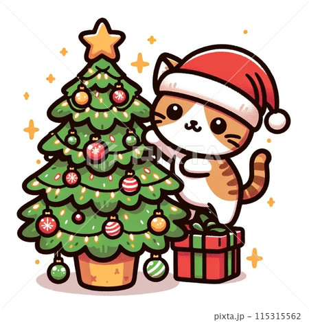 猫のクリスマスのイラスト素材 [115315562] - PIXTA