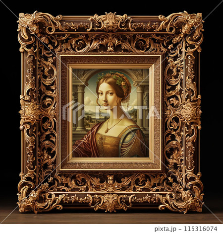 硝子絵画 女性の肖像 木製フレーム付き 日本限定 硝子絵画 女性の肖像 木製フレーム付き（Amazon.co.jp