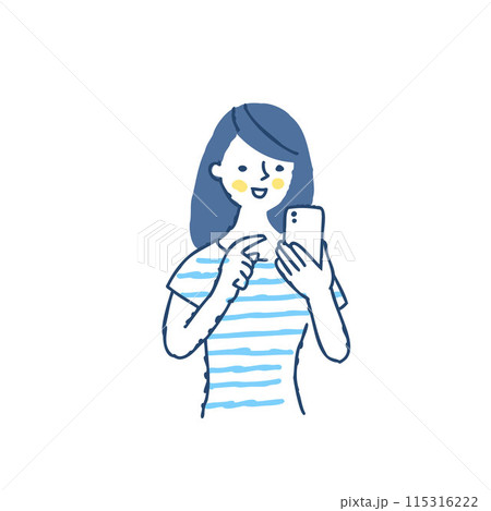 スマートフォンを操作している若い女性 スマートフォンを操作している若い女性 115316222