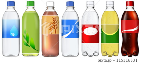 ペットボトル入りドリンク　7種類　水　炭酸　お茶　コーラ　水分補給 115316331