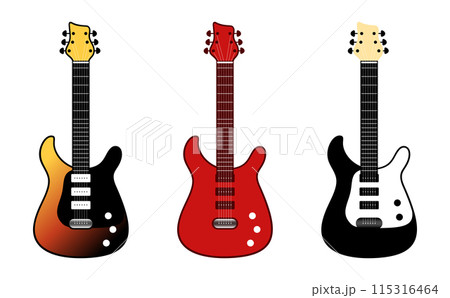 エレキギター3色セット（ペグ両側） 115316464