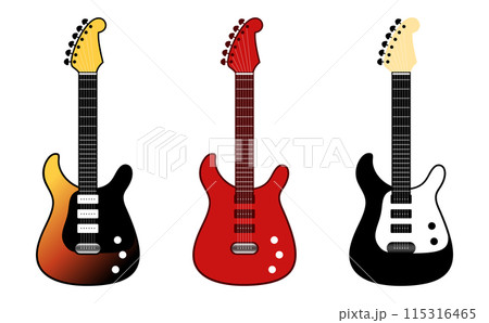 エレキギター3色セット（ペグ片側） 115316465