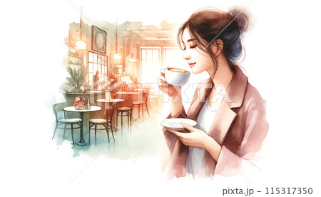 女性の水彩画 女性の水彩画 115317350