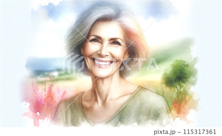女性の水彩画 115317361