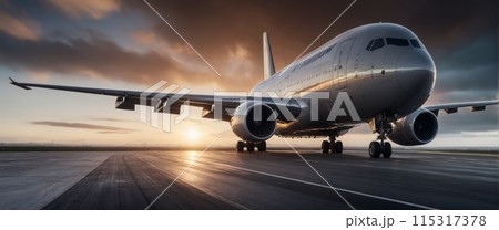 Rendering of a cargo plane taking off from a...のイラスト素材 [115317378] - PIXTA