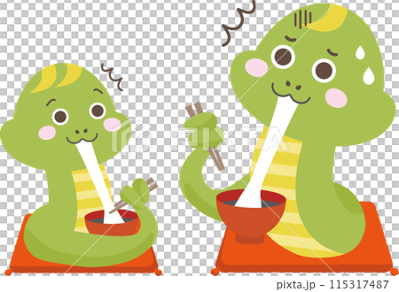 驚訝地發現一條蛇被年糕噎住了 115317487