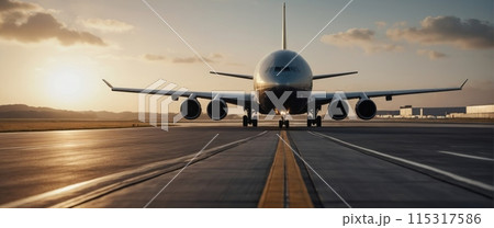 Rendering of a cargo plane taking off from a...のイラスト素材 [115317586] - PIXTA