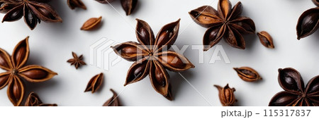 Anise on a black background. Anise on a black background. 115317837