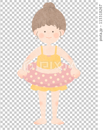 Girl with a swim ring No main lines Girl with a swim ring No main lines 115318267