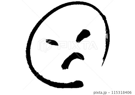 シンプルな筆タッチの怒った顔のアイコン 115318406