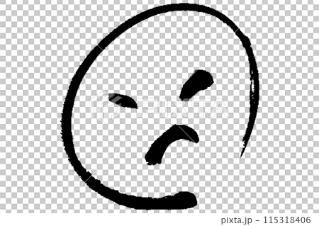 シンプルな筆タッチの怒った顔のアイコン 115318406