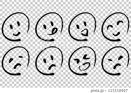 A simple brush-style emotion expression icon set 115318407