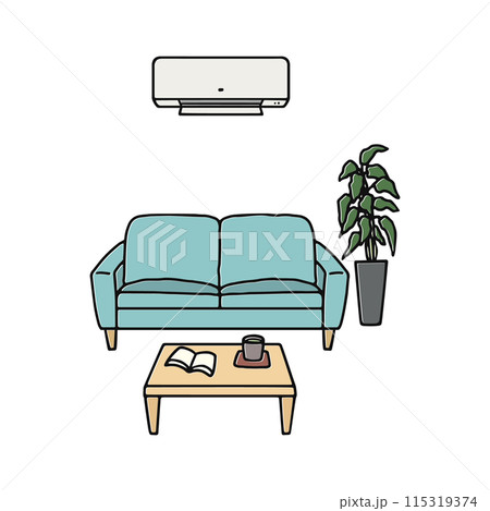 おしゃれなインテリア・エアコン・ソファー おしゃれなインテリア・エアコン・ソファー 115319374