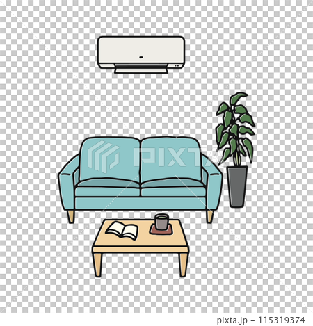 おしゃれなインテリア・エアコン・ソファー おしゃれなインテリア・エアコン・ソファー 115319374