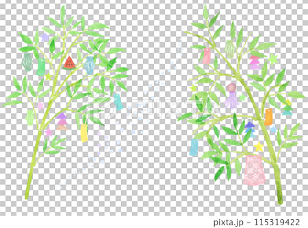 七夕裝飾背景手繪水彩 115319422
