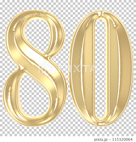 Gold Number 3D Render 115320064