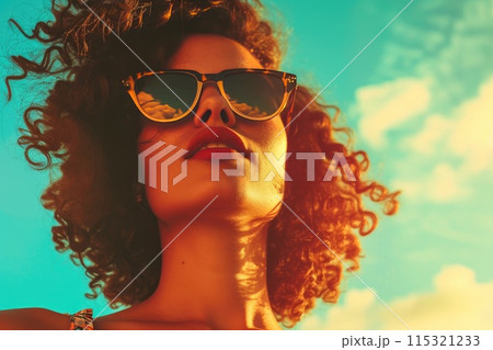 Sultry Sunset Stare: Latin Woman's View Sultry Sunset Stare: Latin Woman's View 115321233