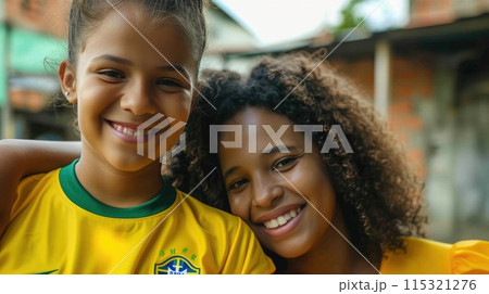 Young Soccer Pro and Her Supportive Mom 115321276