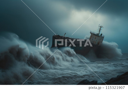 Maritime Disaster: Shipwrecked on Rocky Shores Maritime Disaster: Shipwrecked on Rocky Shores 115321907